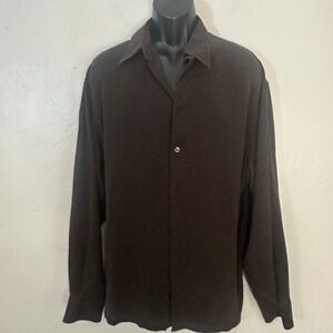 Zanetti Textured Long Sleeve Shirt XL Gently worn Made in Italy 100% cupro